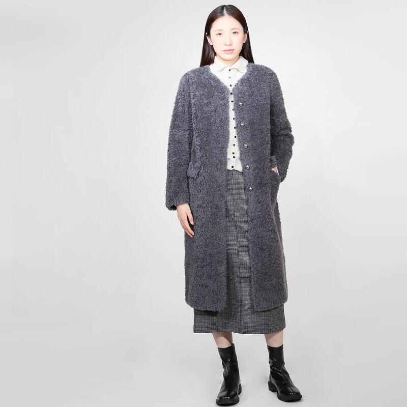 Sweet Basil Women s Round Neck Wool Blend Mid-Length Coat S