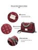 Korean Soft Leather Diamond Chain Crossbody Bag - Women's Trendy, All-Match, Small Square Design with Lock