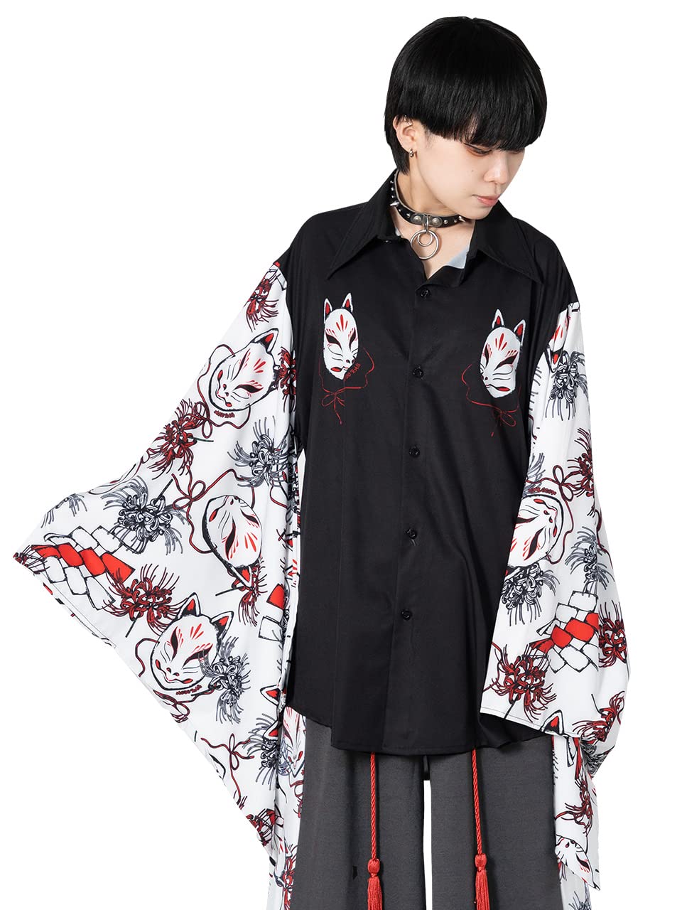 

Хиганбана Кимоно Рубашка Длинный Рукав ACDC RAG Стиль Харадзюку Мода Болезненно Милый Большой Размер Свободный Размер [ACDC Rag] Женская Мужская (WHITE) белый