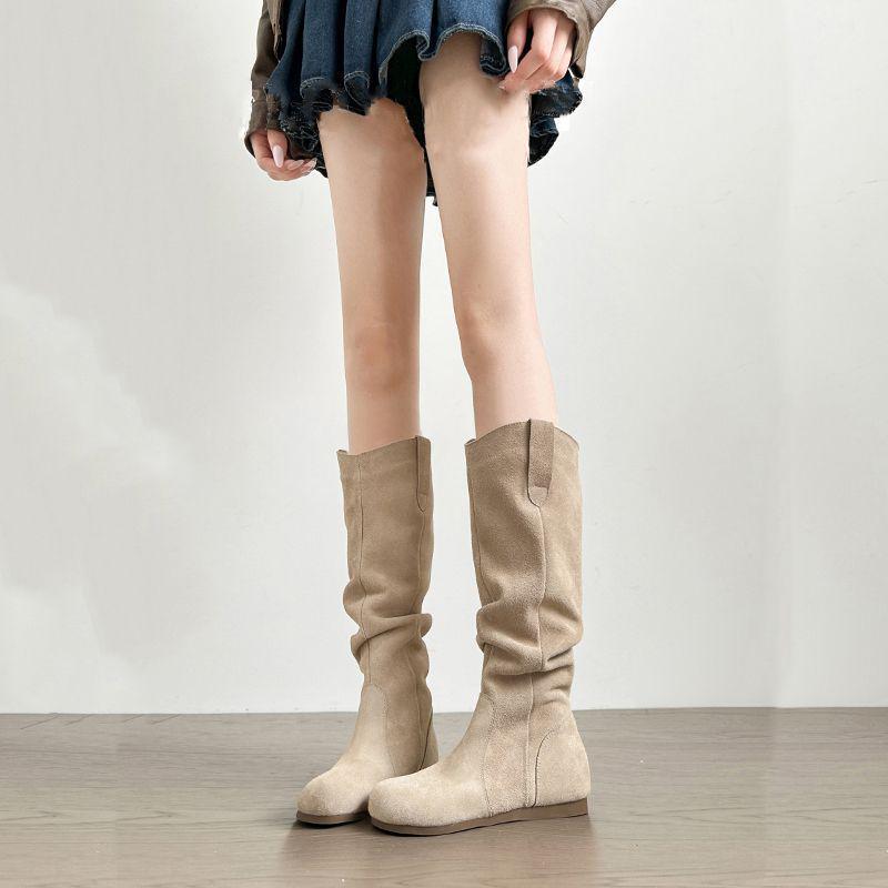 Retro Niche Stack Long Boots: Women's Thick-Soled High-Top French Autumn/Winter Knight Western Boots by Birkenstock