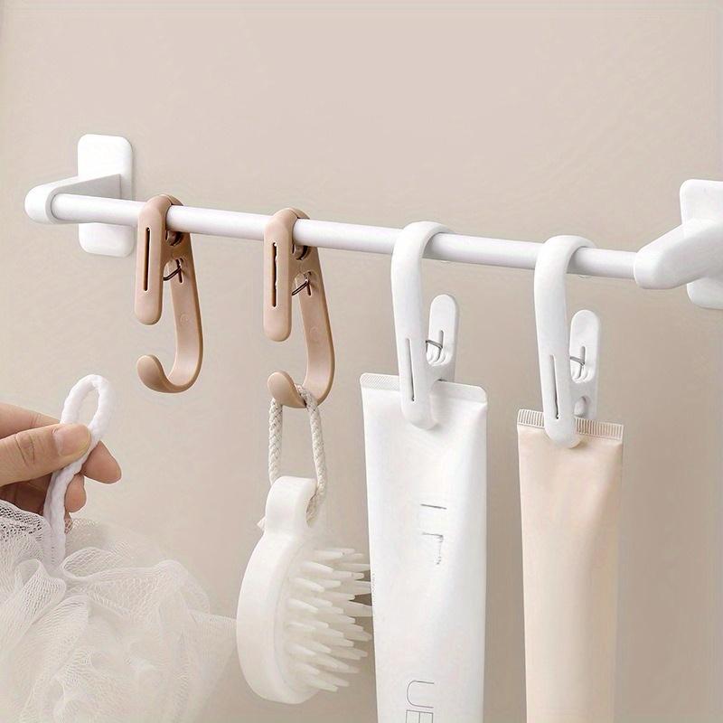 10PCS Multi-purpose Clothes clips/S-hooks, Sturdy Plastic Clothes Hangers, Beach Towel Clips, Chair Clips, Towel Rack Clips.