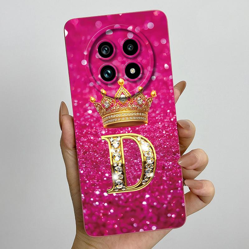 Liquid Silicone Crown Letter Phone Case For Realme 13 Pro Plus 13Pro 13ProPlus 5G Shockproof Camera Lens Protect Soft Back Cover