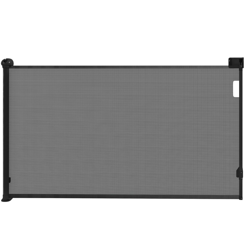 Retractable Dog Barrier 0-140 Cm Safety Barrier with Locking Switch for Doors and Stairs Black