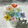 14Pcs Mini Glass Flowers Bouquet Colorful Hand Blown Glass Flower with Vase Artificial Daisy with Stems for Mini Vase Decor, Mother’s Day