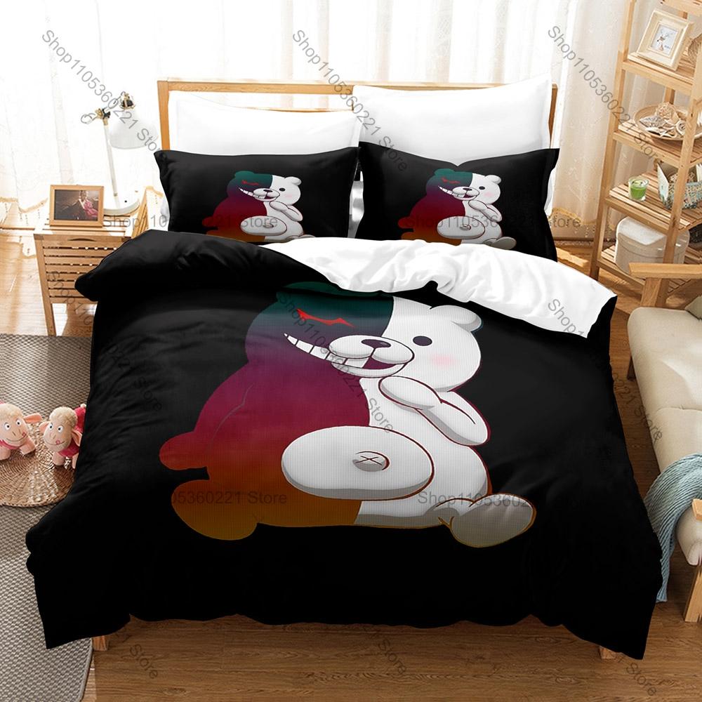 Multi Size Danganronpa Monokuma Merchandise Duvet Cover Set 1 Duvet Cover + 2 Pillowcases Game Lover Gift