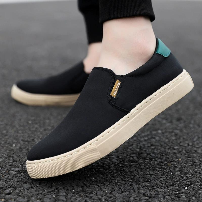 Sapatos casuais masculinos deslizamento em lona mocassins confortáveis ​​andando apartamentos para homem cara antiderrapante mocassins macios tênis verão