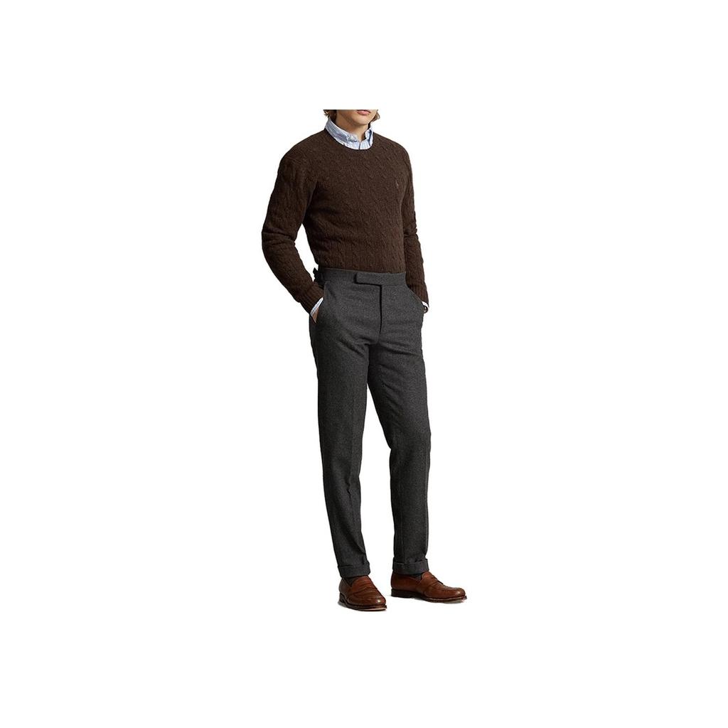 Polo Ralph Lauren FW23 Maglione Casual Girocollo Monocolore Maglione da Uomo Marrone MNPOSWE16821636-200