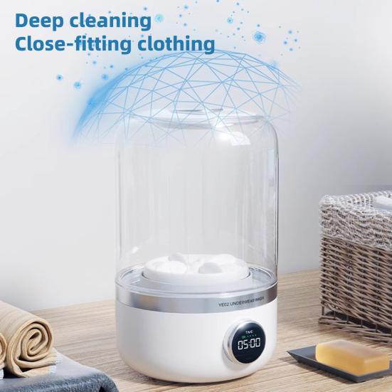 Portable Mini Washing Machine Underwear Washer Large Capacity Rechargeable Ultrasonic Washing Machine Cordless Laundry Machine