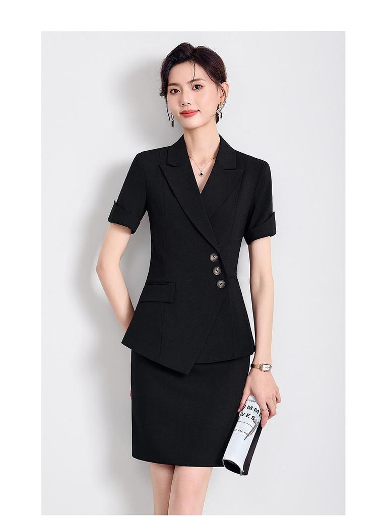 2024 Women's Striped Suit Set: Professional Autumn/Winter Uniform for Hotel, Bank Receptionists