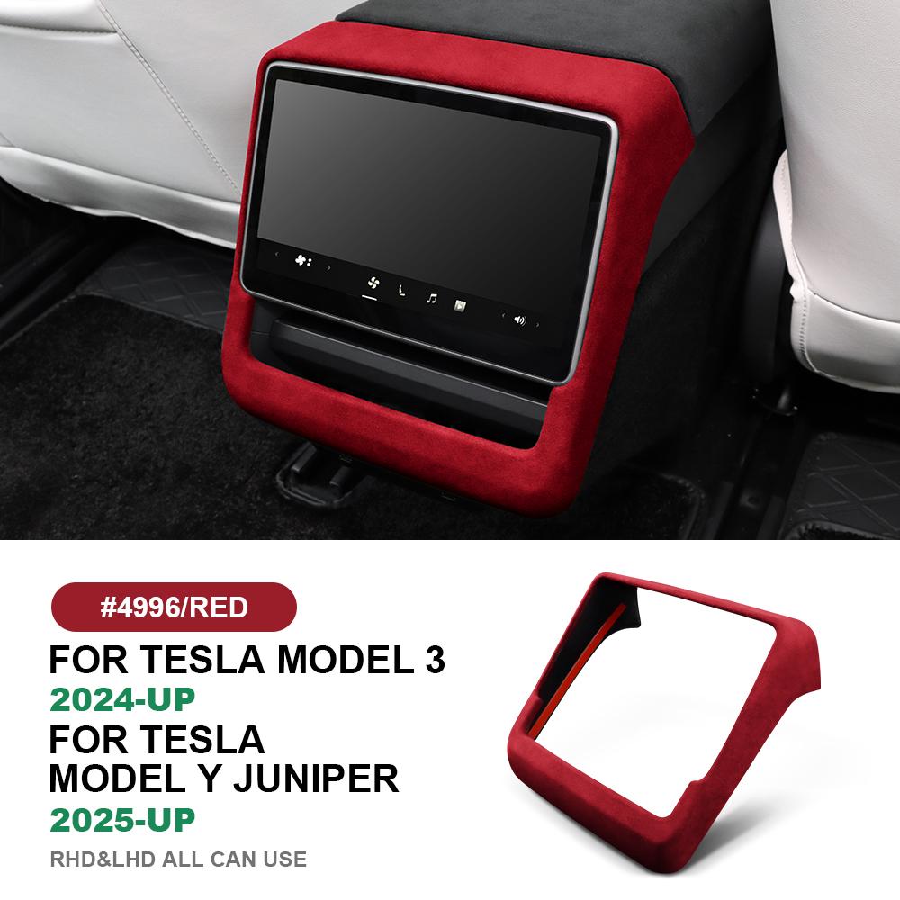 Italian Top Suede for Tesla Model 3 Highland 2025-Model Y Juniper 2025-Up Rear Screen Frame Cover Anti-Scratch Car Accessories