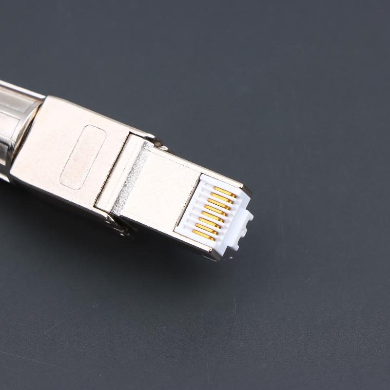 1Pc Cat7 Cat6A Cat8 Rj45 Connector Tool-Free Zinc Alloy Shielded Ethernet Termination Plugs