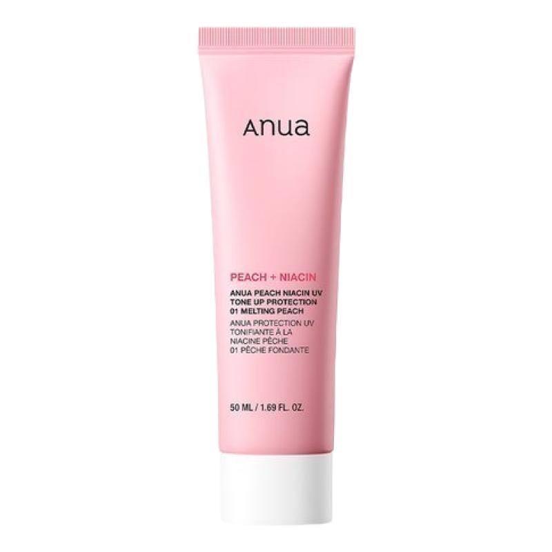 ANUA Peach Niacin UV Tone-Up Protection Sunscreen Brightening & Hydrating SPF50+ PA++++ 50ml