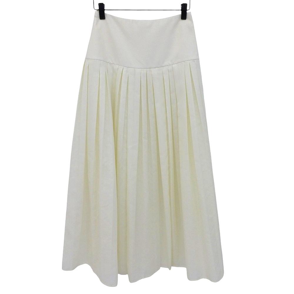 THE ROW Beautiful Pleated Skirt for Women, White, 0 4958-W1749 skirt 0 whiteUsed