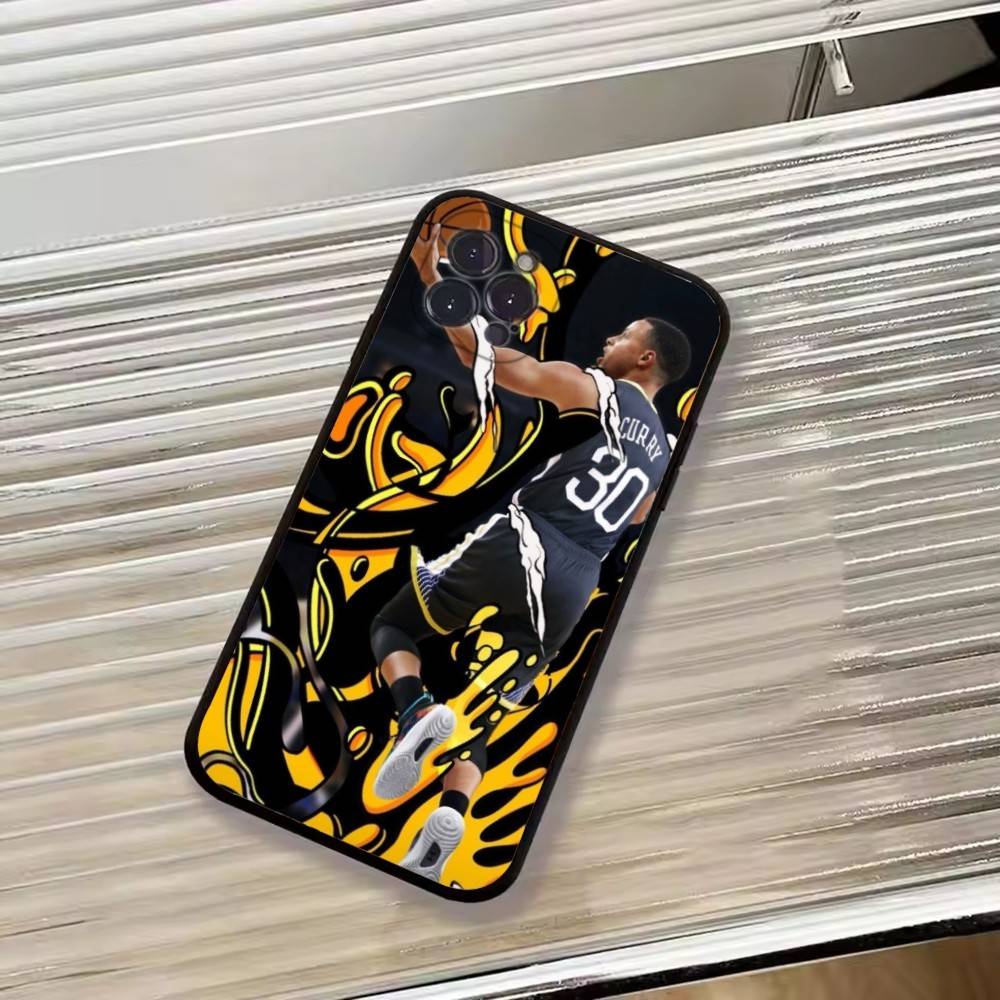 Custodia per Telefono Basketball Superstar S-Stephen Curry Per iPhone 17, 16,15,14,13,12,11 Plus,Pro Max, Altri Copertura Morbida Nera