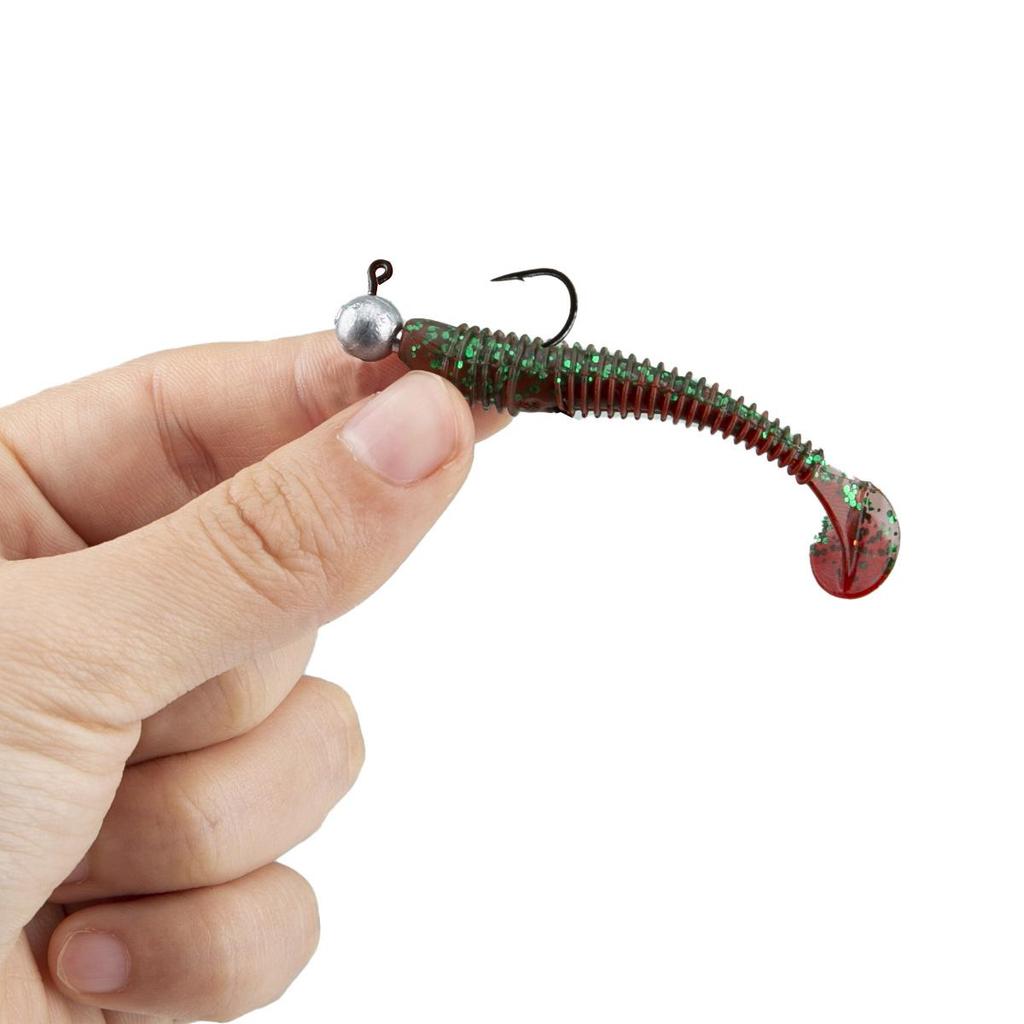 Bionic Topmouth Culter Soft Bait Set with Lead Head Hook and T-Tail Design