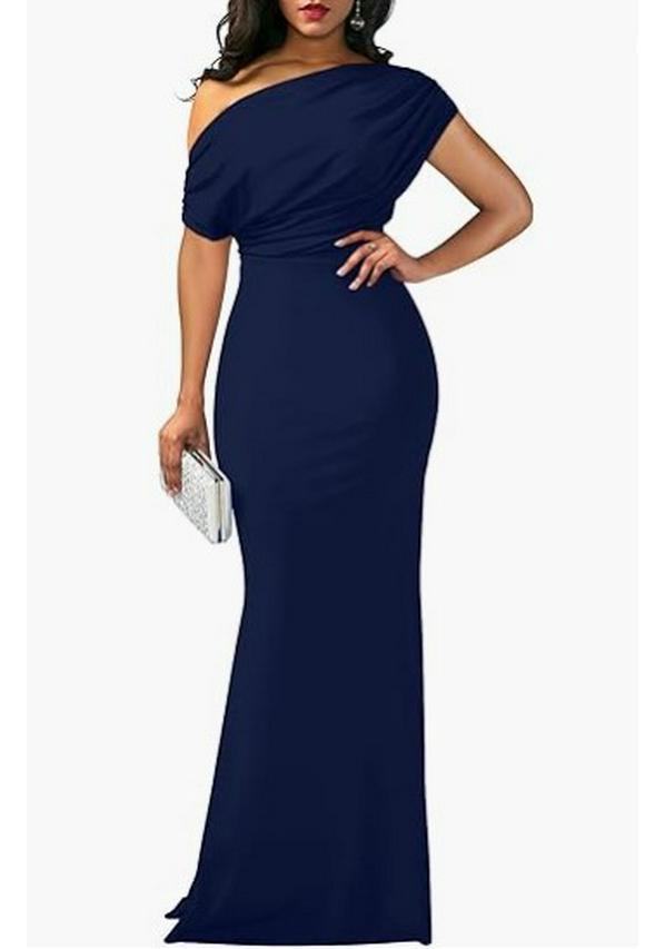 Abito Formale Donna Primavera 2024 Monospalla Senza Maniche Bodycon