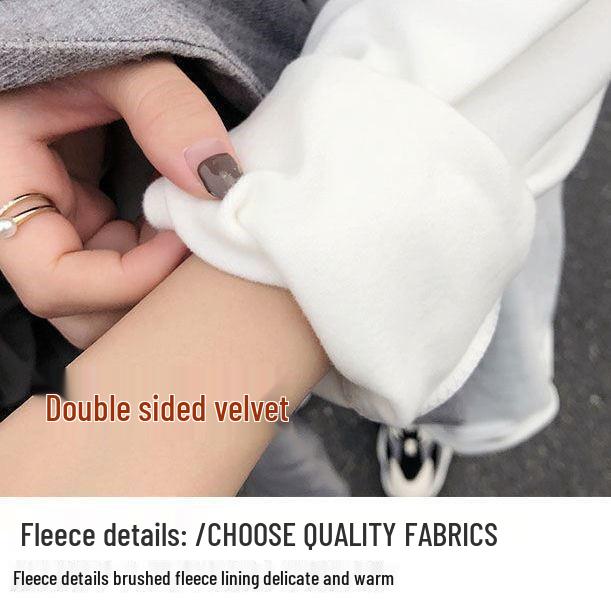 Plus Size Korean Style Drop Shoulder Slimming Long Sleeve Fleece T-shirt - Warm Versatile Base Layer for Women