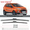 For Ford EcoSport 2013 2014 2015 2016 2017 Front Rear Wiper Blades Kit Cutter Window Boneless Frameless Rubber Car Accessories