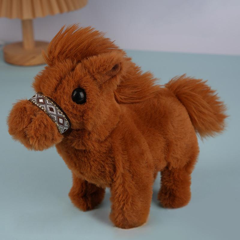 

1 шт. Реалистичный робот Электрические игрушки Ходит и виляет хвостом Лошади с движениями Электрический пони Плюшевая игрушка для детей