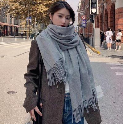 Wool & Cashmere Winter Scarf for Women & Men - Solid Color, Large, 2026 New