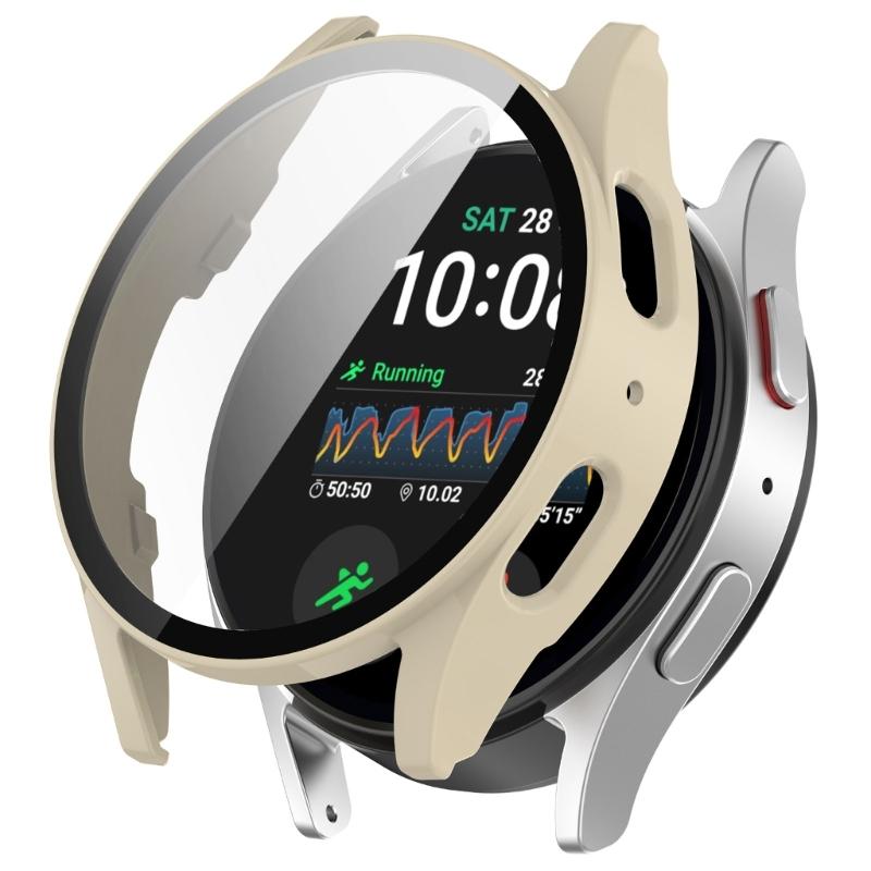 Smartwatch Protective Cover Watch Bumper Case Tempered Glass Screen Cover for Watch 7 40mm/44mm Assorted Color