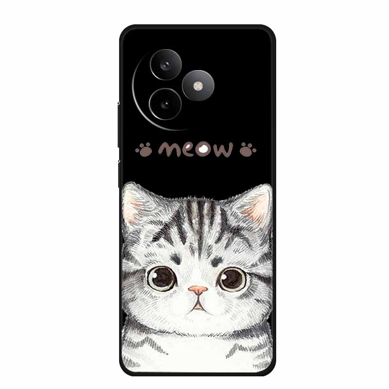 Phone Case For Xiaomi Redmi K80 Ultra Case Soft Black Silicone Cartoon Cat TPU Funda For Redmi K 80 Ultra Case Coque 6.83" Shell