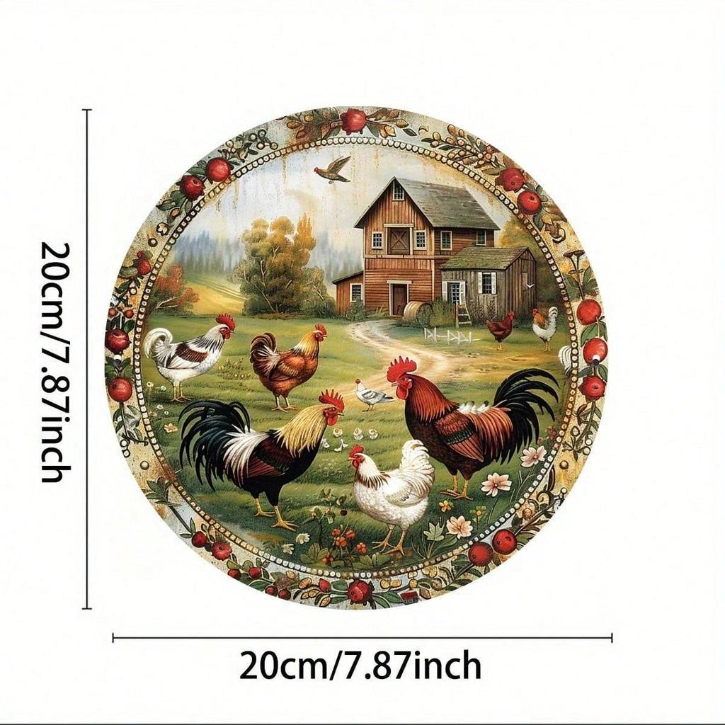 Retro Round Metal Sign for Shop Decor
