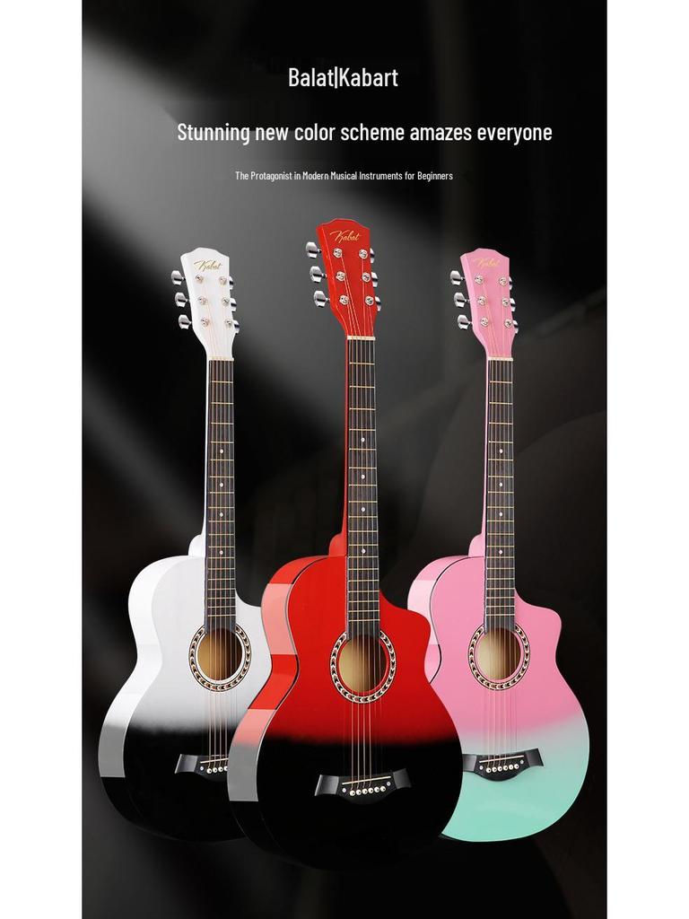 38-Inch Gradient Acoustic Wooden Guitar for Beginners