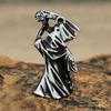 Retro Gothic Grim Reaper Scythe Skull Pendant Punk Motorbike Men Stainless Steel Skull Amulet Necklace Fashion Jewelry