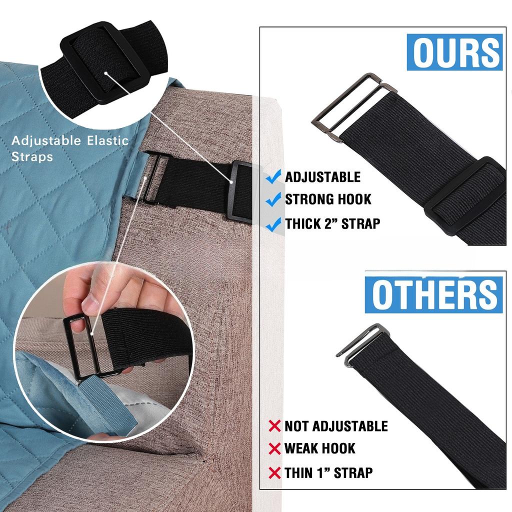 100% Waterproof Couch Covers Sofa Cover Non-Slip Sofa Slipcover with Elastic Straps Sofa Protector Furniture Cover for Pets Dogs