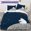 Comet In Moominland Pattern Bedding,Quilt Set Quilt Cover Pillowcase Home Birthday Gift(1 * Duvet Cover + 2 * Pillowcase, Without Core)_lx