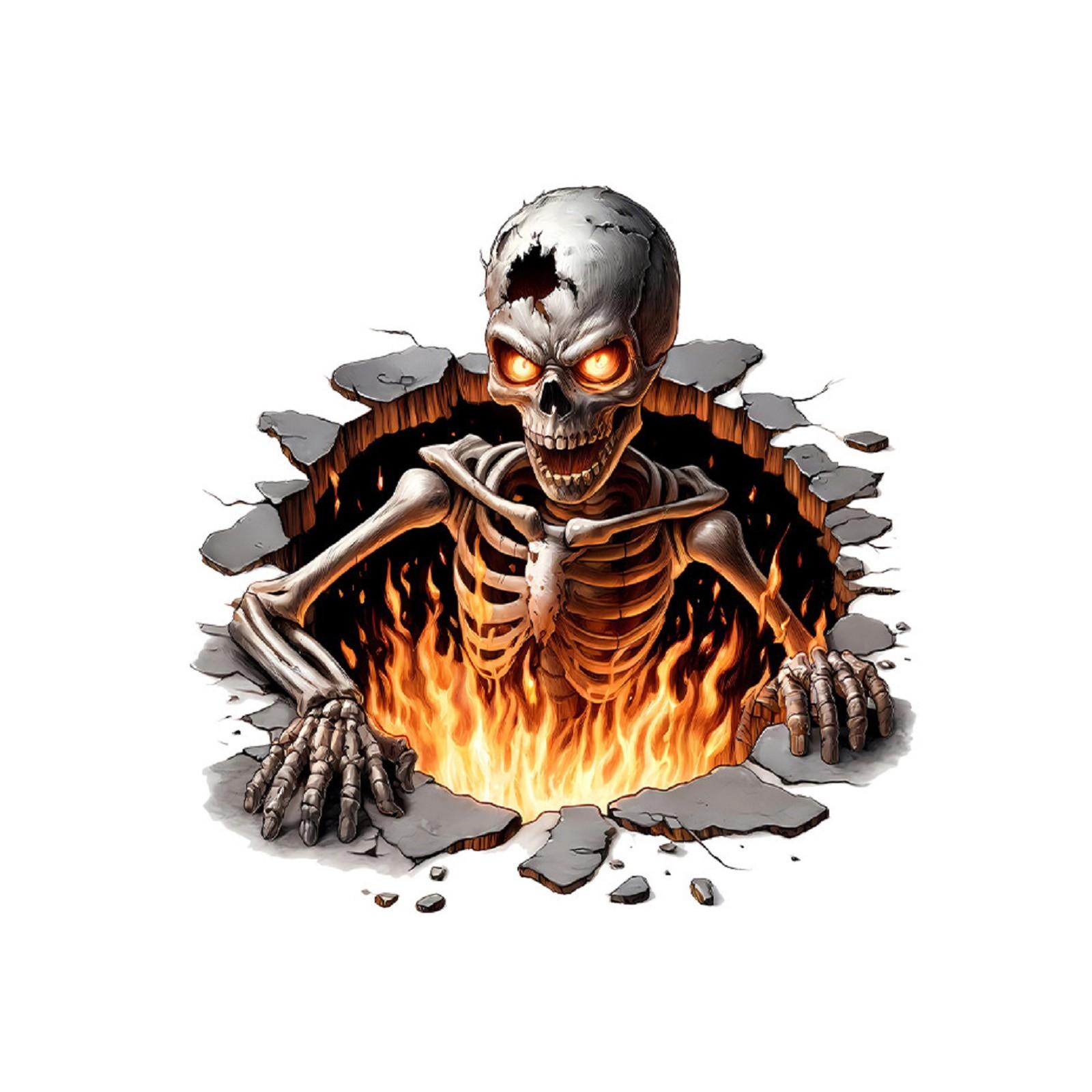 

Настенные наклейки «Черепа темного пламени», Декоративные наклейки для создания атмосферы ужаса One Size