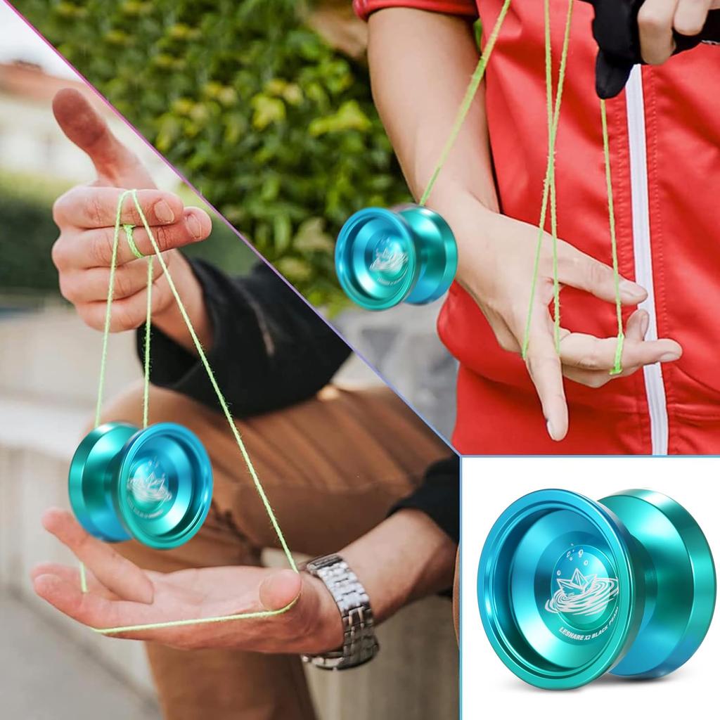 AAGWW Trick Yo-Yo for Competition, Suitable for Beginners, High-Precision Ball Bearings, Professional-Level Aluminum Alloy (Design: Black Pearl