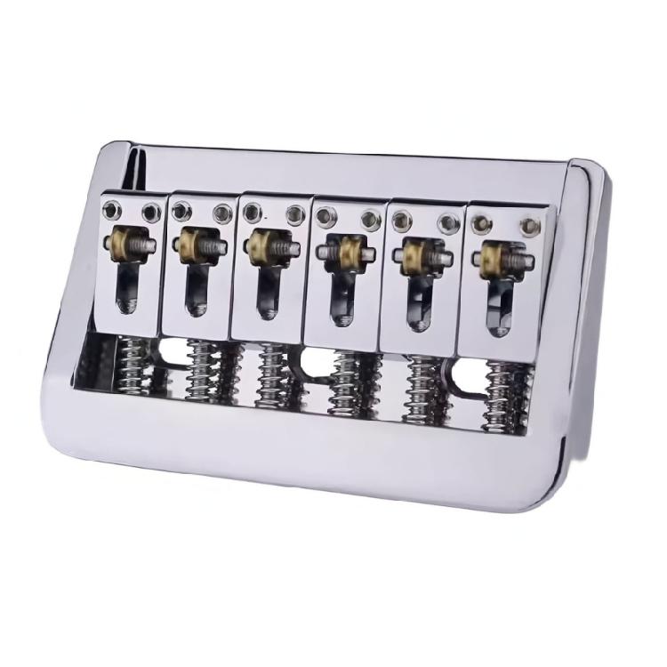 

6 String Guitar Bridge Upgrade 10.5mm Adjustable Spacing Metal Construction Enhanced Sound Output Stability for Repair серебряный