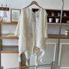 Colorful Ethnic Style Tassel Shawl Thin Beach Scarf Vintage Sunscreen Crochet Cardigan  Outdoor