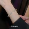 Korean Zircon Letter Buckle Bracelet: Elegant, High-End, Light Luxury Fashion
