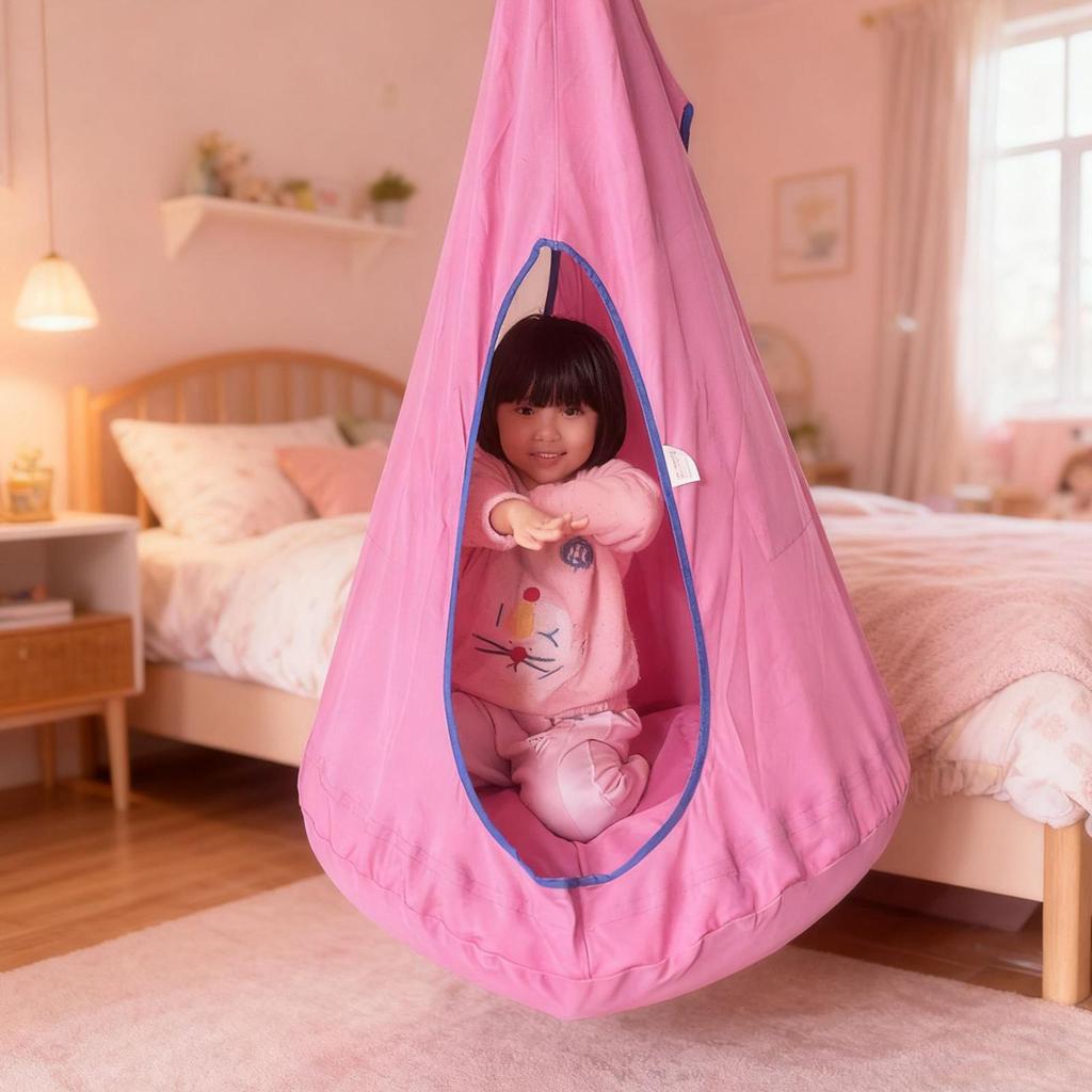 Kids Pod Swing Seat With Cushion Max 150kg Multifunctional Adjustable Comfortable Indoor Outdoor Nest Hammock For Living Room