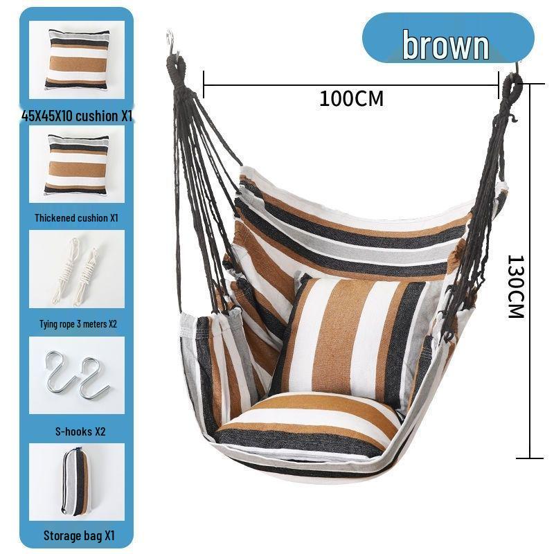 Canvas Hanging Chair: Thickened Indoor/Outdoor Dorm Swing for College Students & Kids