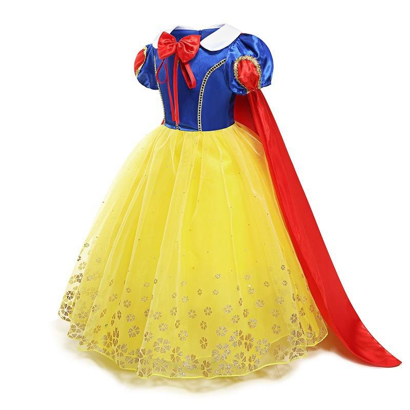 Girls Snow White Princess Dress Mesh Clothes Vestidos Kids Christmas Halloween Carnival Cosplay Costume