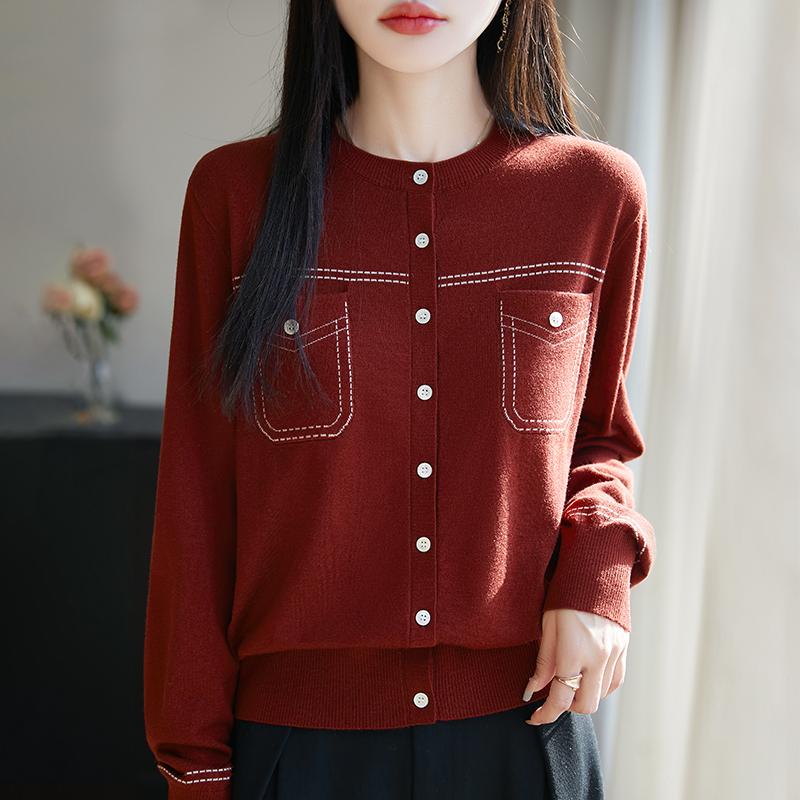 Women's Lightweight 50% Wool 50% Mulberry Silk Cardigan - 4-Season Versatile Knitwear for All-Year Comfort & Style