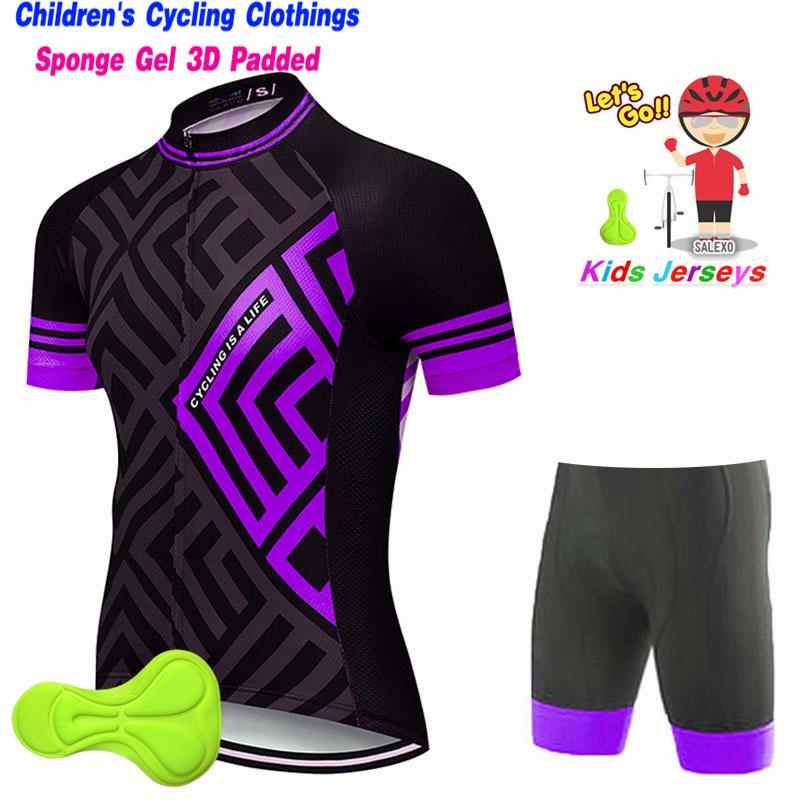 

2026 Summer Breathable Cycling Suit Set Fluorescent Green Children Mallot Ciclismo Short Sleeve BOY GIRL Cycling Wear Cycling Clothing S