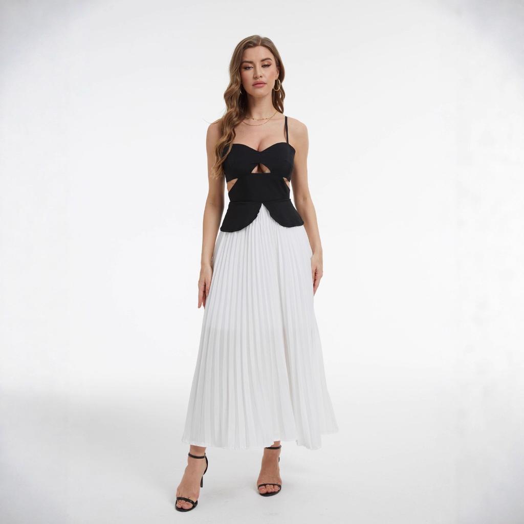 Clearance Sale Sleeveless Patchwork Elegant Tube Top Long Maxi Dress, Multi-buy Discount