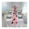 Uflower Atficial White Flower Row Runner Elegant Artificial Center Stage Background for Wedding Party Home Decoration