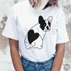 Camiseta feminina de buldogue francês, camiseta feminina de desenho animado harajuku kawaii coreano