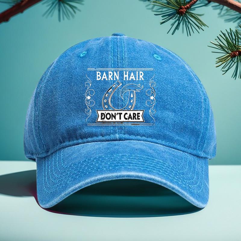 Barn Hair Dont Care Horseshoe Trucker Hat Adjustable Baseball Cap Casual Outdoor Headwear Unisex