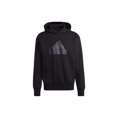 adidas Felpa Americana Uomo Manica Lunga con Cappuccio Tinta Unita Felpe Nero IC3749
