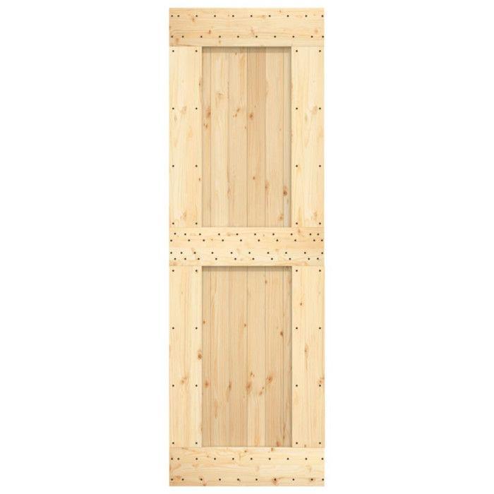 VidaXL Porte coulissante et kit de quincaillerie 70x210 cm pin massif, porte intérieure, porte de grange intérieure 3203219