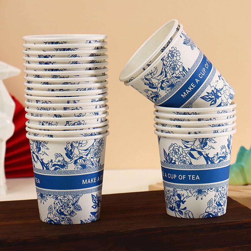 Disposable Wedding Celebration Cups Set - Thickened Red Paper Cups for Engagement & Banquet Tea Ceremony.