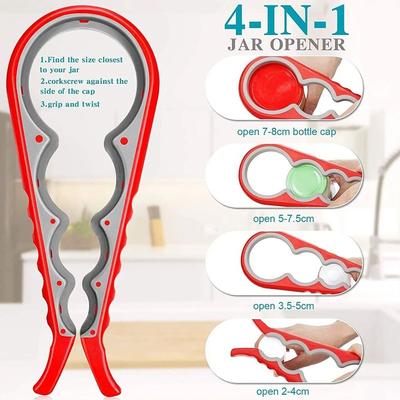 Ouvre-bocal multifonction 4 en 1, ouvre-bouteille, ensemble de bière, couvercle de bouteille de vin, outils de bar de fête en plein air, accessoires de cuisine