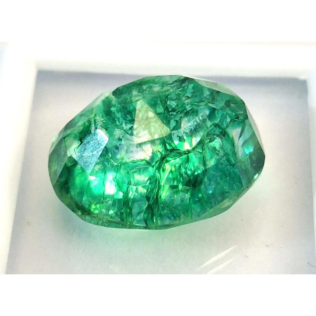 Natural Colombian Green Emerald 12-14 Ct Oval Cut Certified Stunning Gemstone